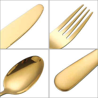 Set Tacâmuri Auriu Premium 72 Piese – Inox 18/10, 12 Persoane, cu Koffer