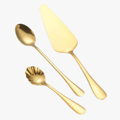 Set Tacâmuri Auriu Premium 72 Piese – Inox 18/10, 12 Persoane, cu Koffer