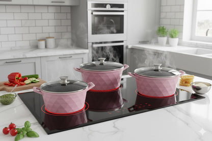 Set de vase Diamant 6-piese – Roz