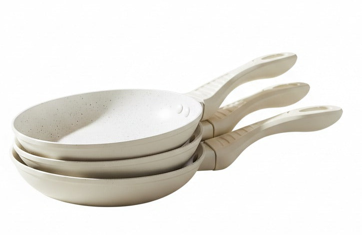 ✨ Set 3 tigăi antiaderente cu strat marmorat – pentru gătit ușor și rezultate perfecte