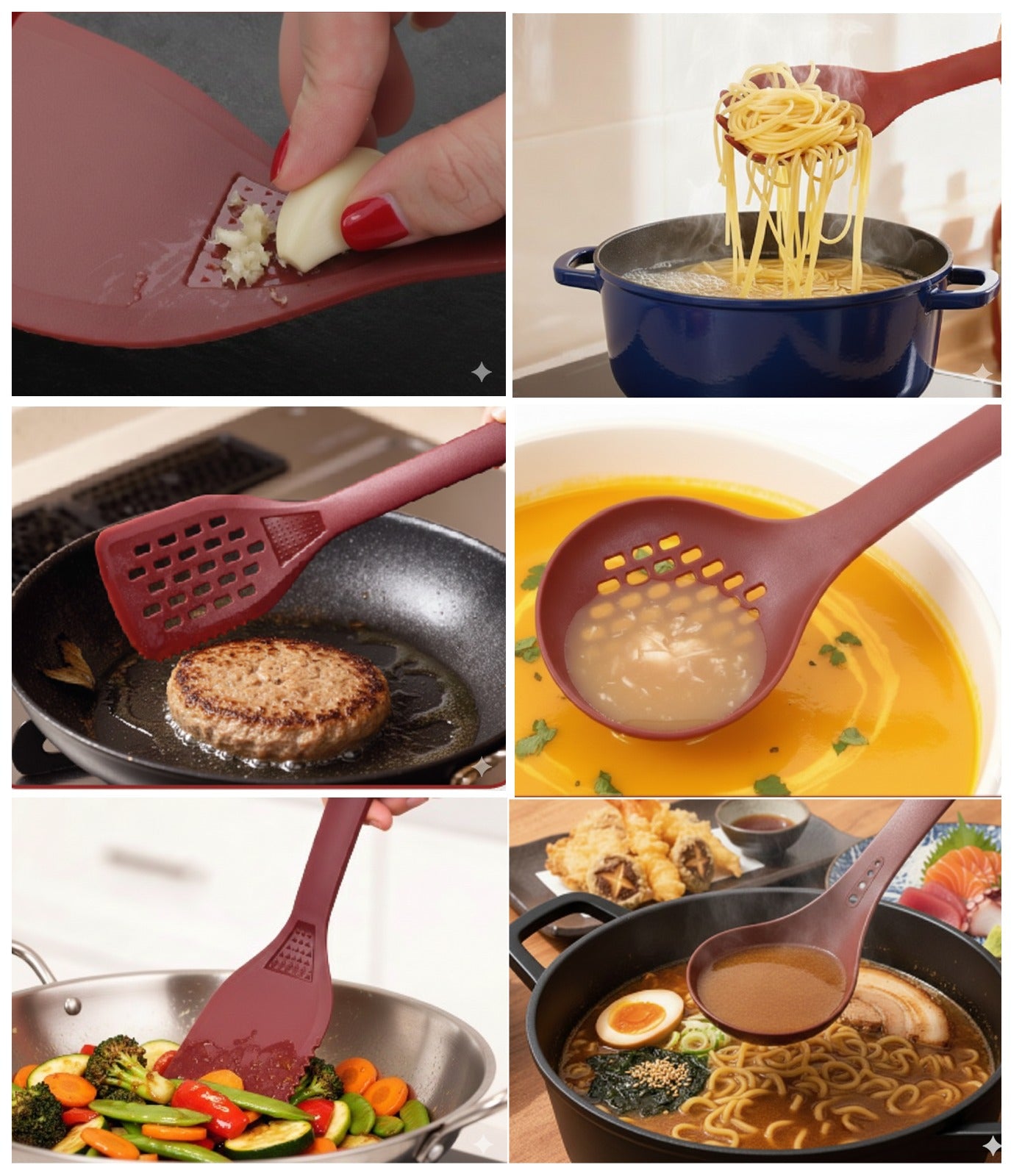 Set 7 ustensile de gătit cu suport rotativ