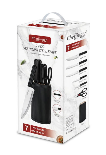 Set 7 cuțite de bucătărie cu suport